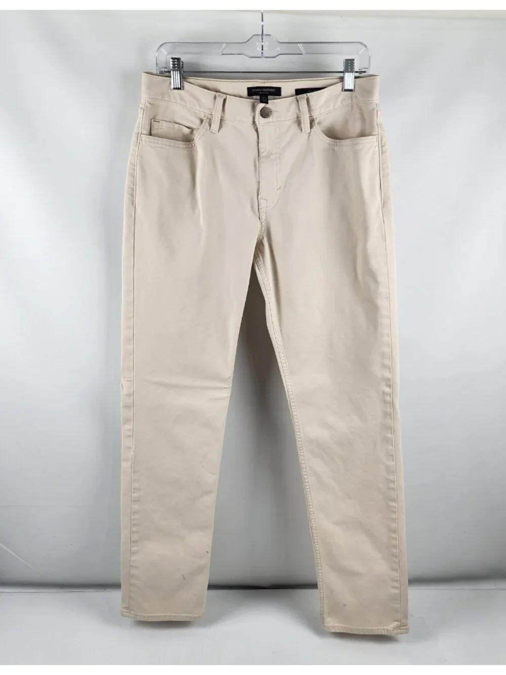 Banana Republic Jeans Mens 31x31 Off White Twill Traveler Slim Fit Denim